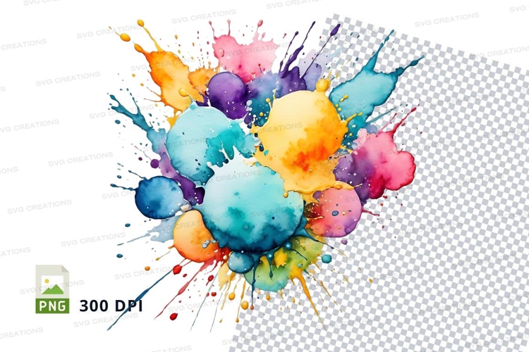 Colorful paint splatter