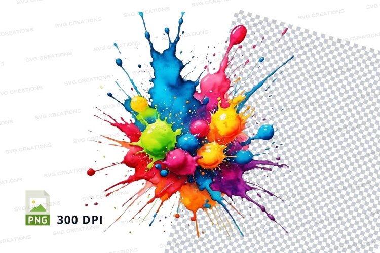 Colorful paint splatter example image 1