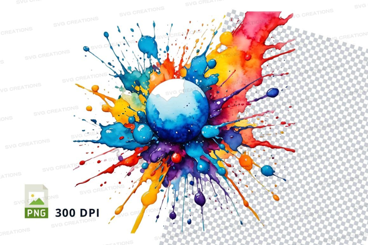 Colorful paint splatter