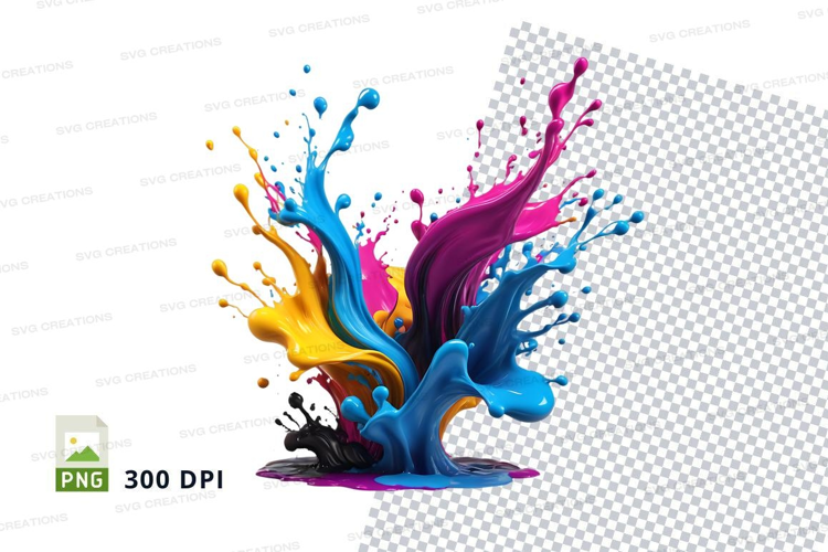 Colorful paint splatter