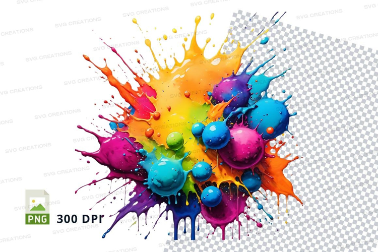 Colorful paint splatter