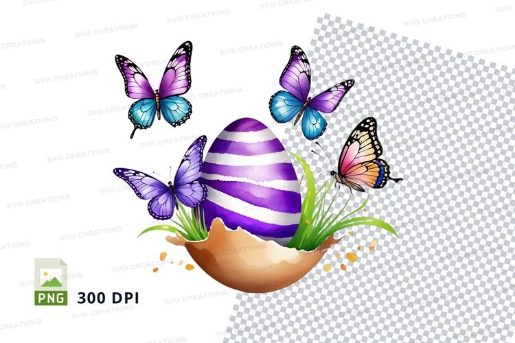 Easter egg with butterflies example image 1