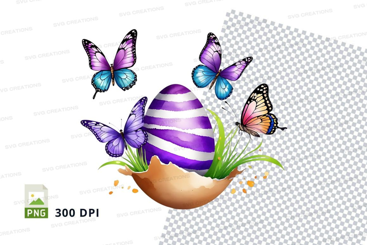 Easter egg with butterflies