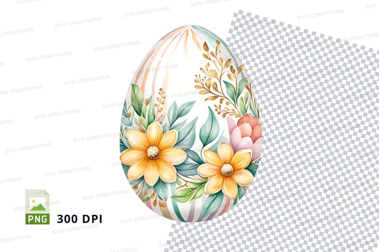 Floral easter egg