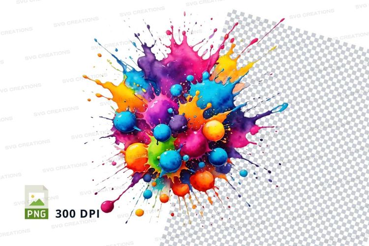 Colorful paint splatter