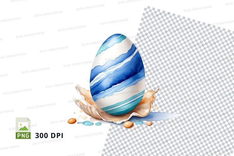 Blue and white easter egg example image 1