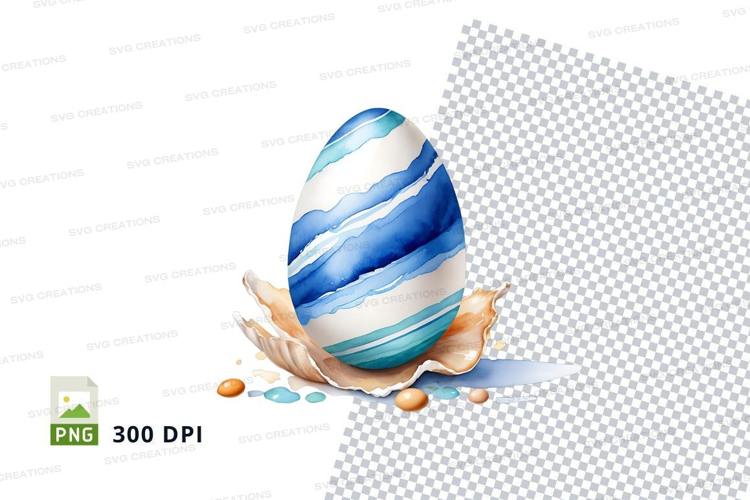 Blue and white easter egg