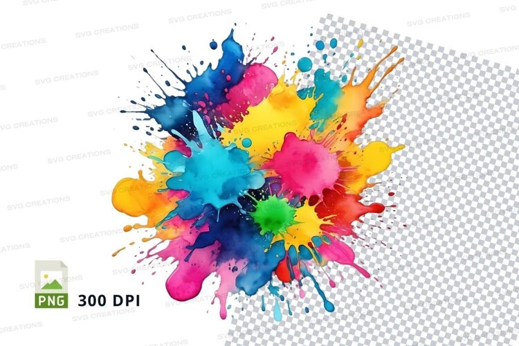 Colorful paint splatter example image 1