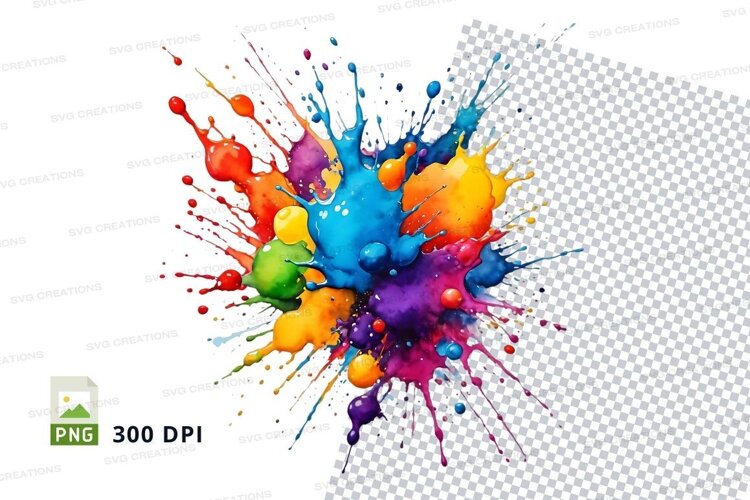 Colorful paint splatter example image 1