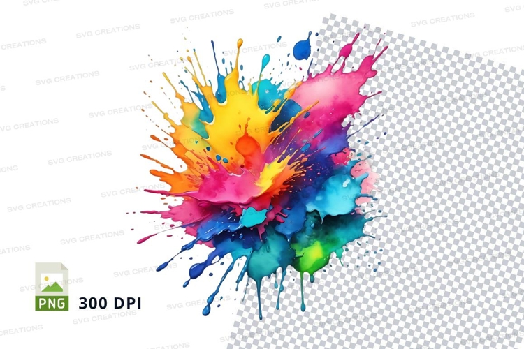 Colorful paint splatter