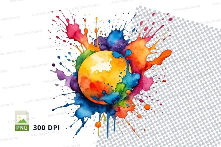 Colorful world map splash example image 1