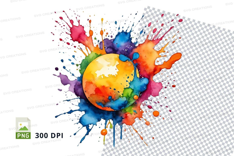 Colorful world map splash