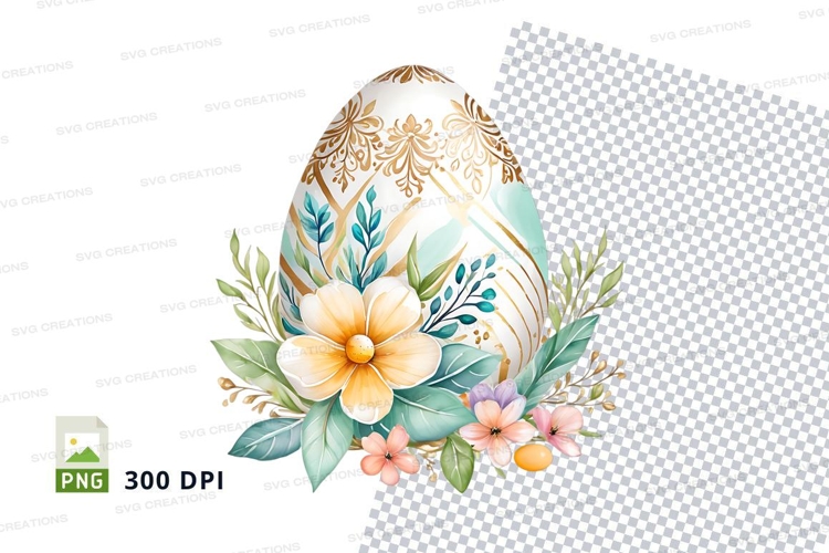 Decorative easter egg with floral design