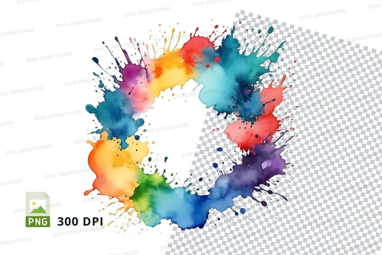 Colorful paint splatter circle