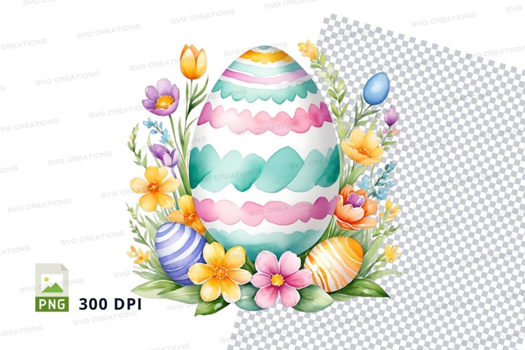 Easter eggs with flowers