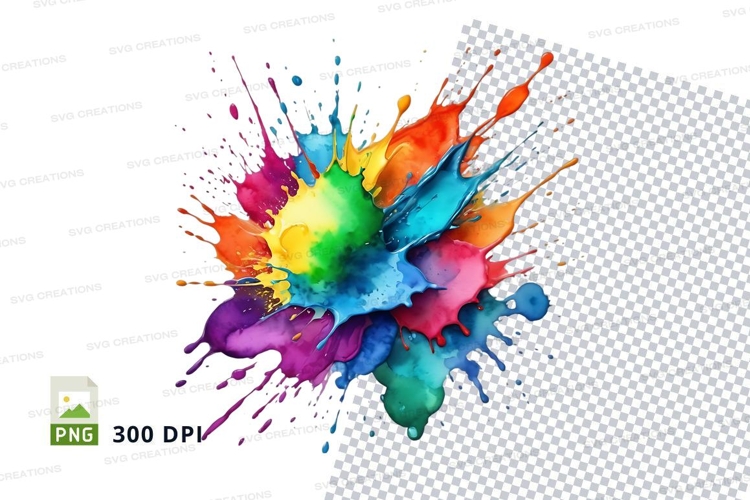 Colorful paint splatter