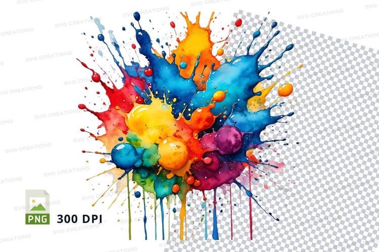 Colorful paint splatter