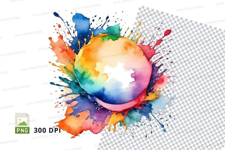 Colorful globe splash example image 1
