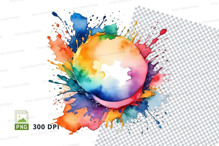 Colorful globe splash