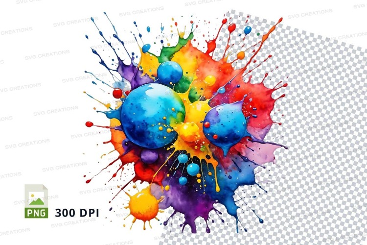 Colorful paint splatter