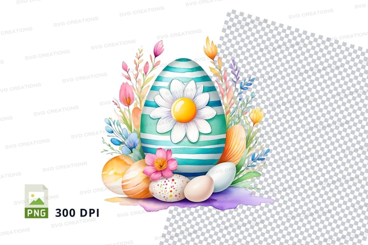 Easter eggs with floral design