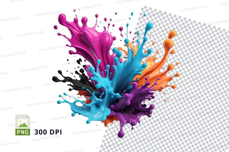 Colorful paint splash example image 1