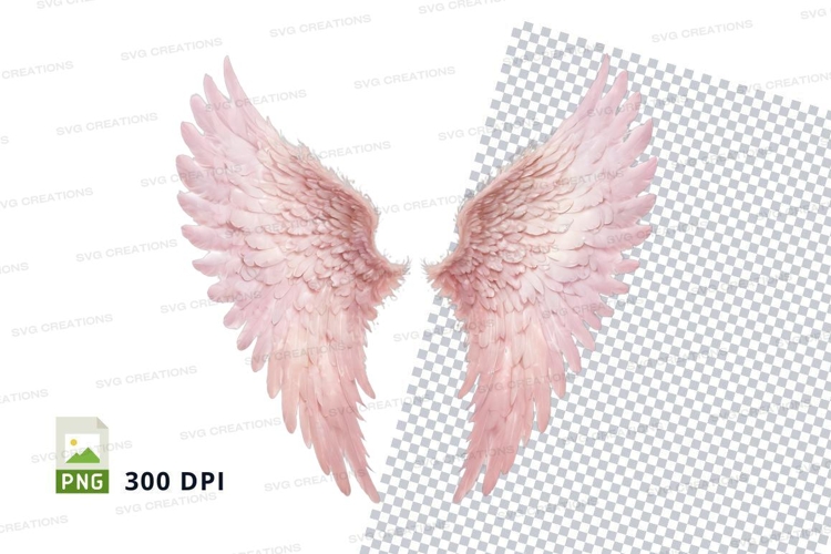 Pink angel wings clipart