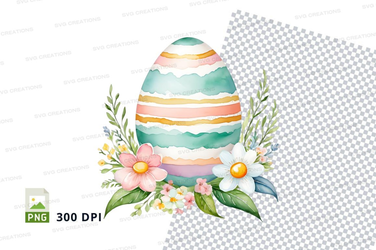 Pastel easter egg with floral design