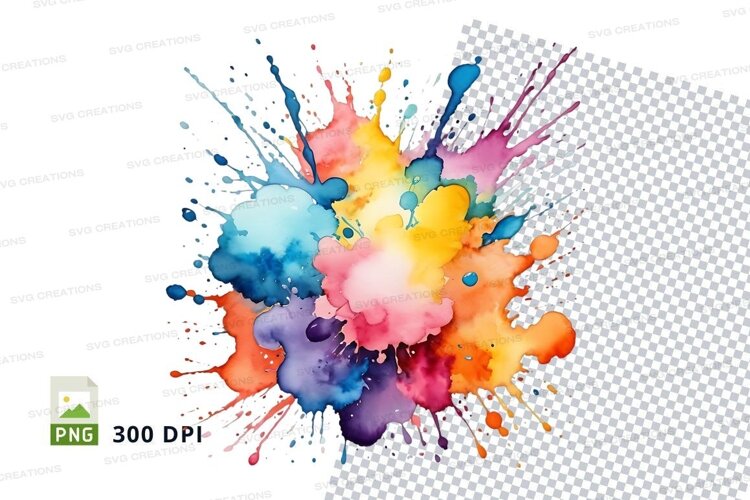 Colorful paint splatter example image 1