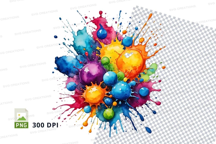Colorful paint splatter
