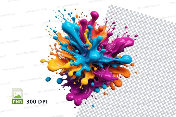Vibrant paint splatter example image 1