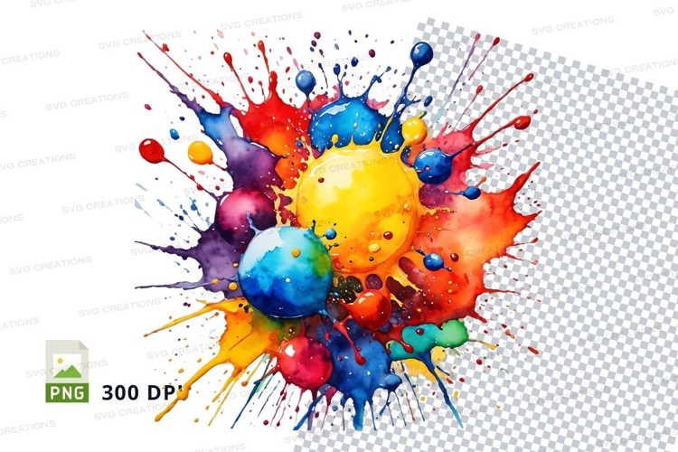 Colorful paint splatter