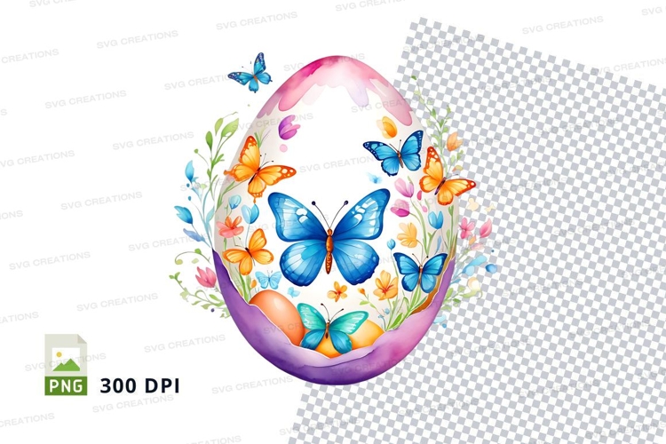Easter egg with butterflies