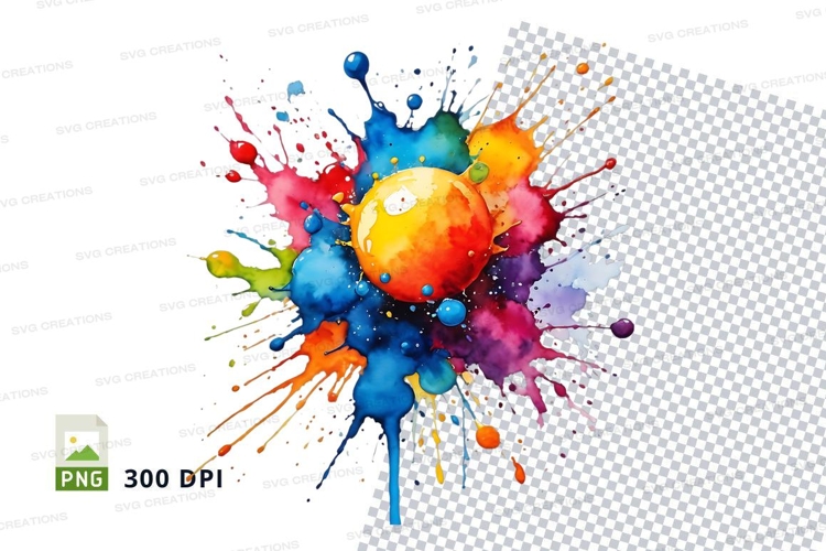 Colorful paint splatter