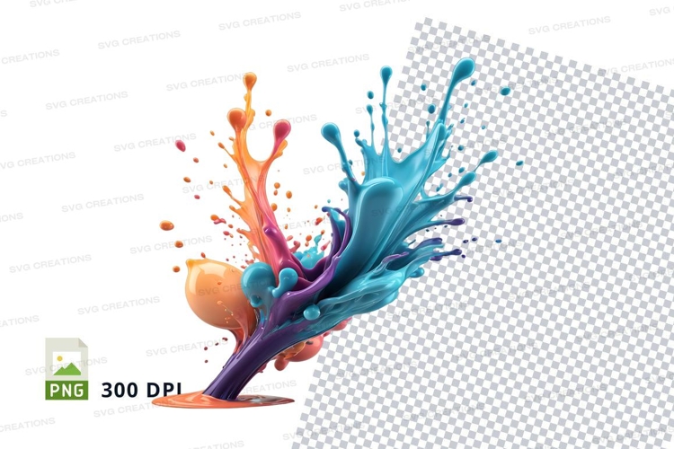 Colorful paint splash clipart