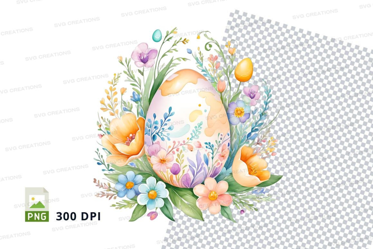Easter egg with floral wreath