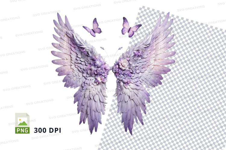 Angel wings with butterflies