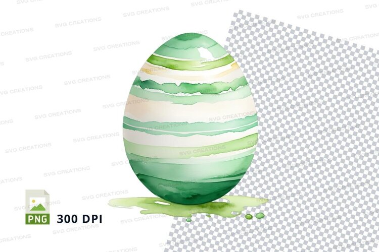Green striped easter egg example image 1
