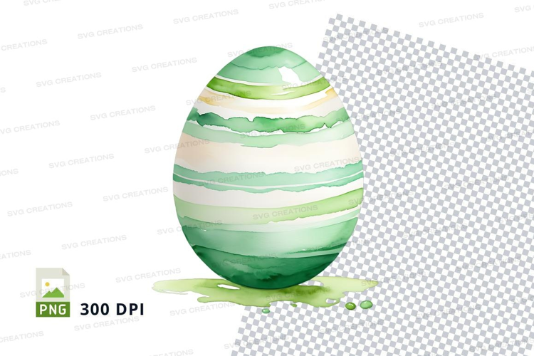 Green striped easter egg