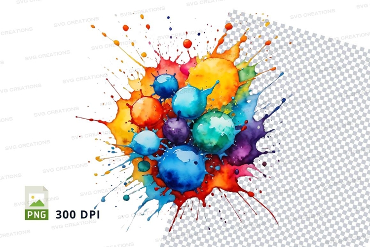 Colorful paint splatter
