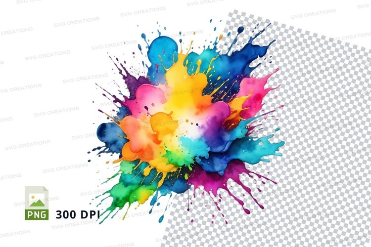 Colorful paint splatter example image 1