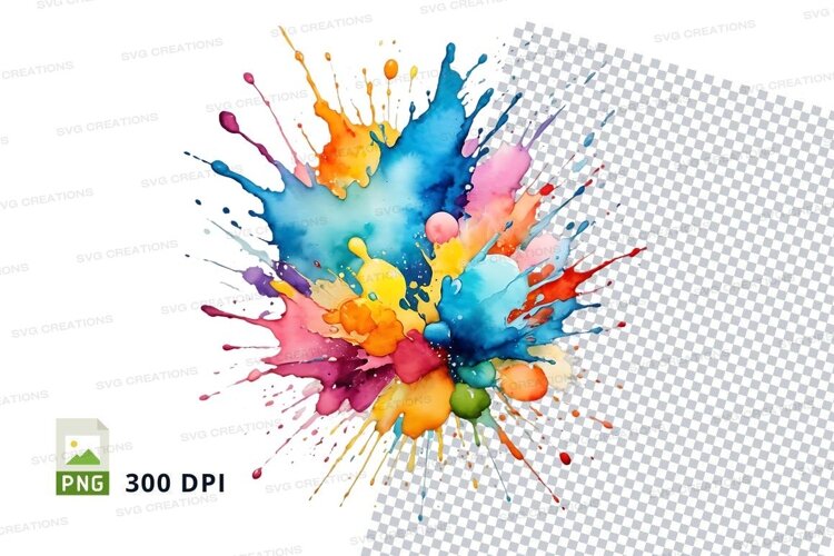 Colorful paint splatter example image 1