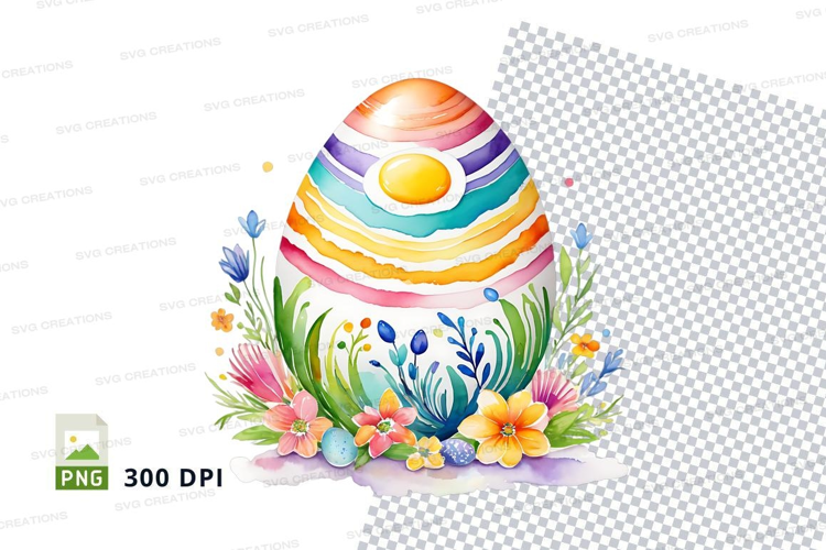 Colorful easter egg with flowers