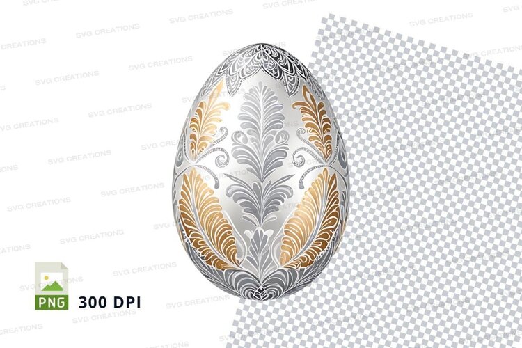 Ornate feather easter egg example image 1