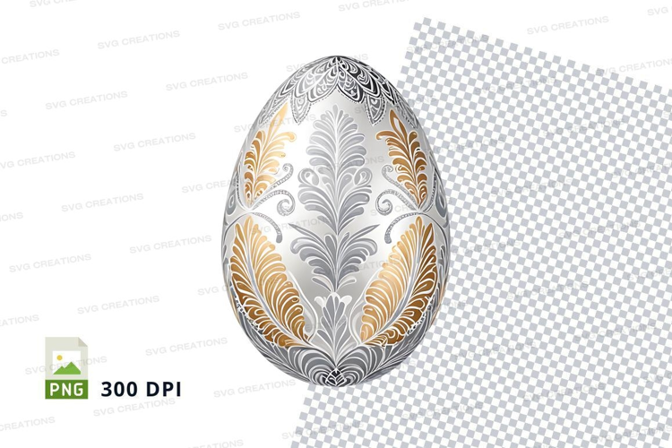 Ornate feather easter egg