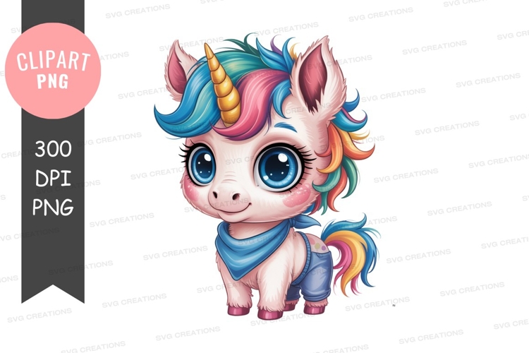 Cute Unicorn Clipart Image 15