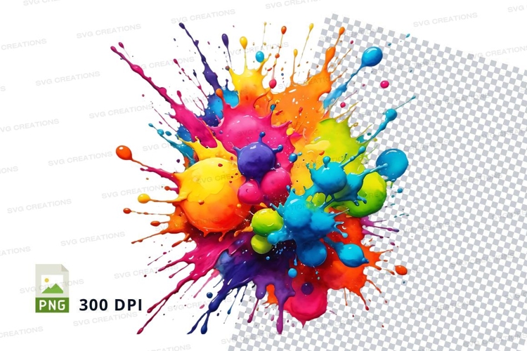 Colorful paint splatter