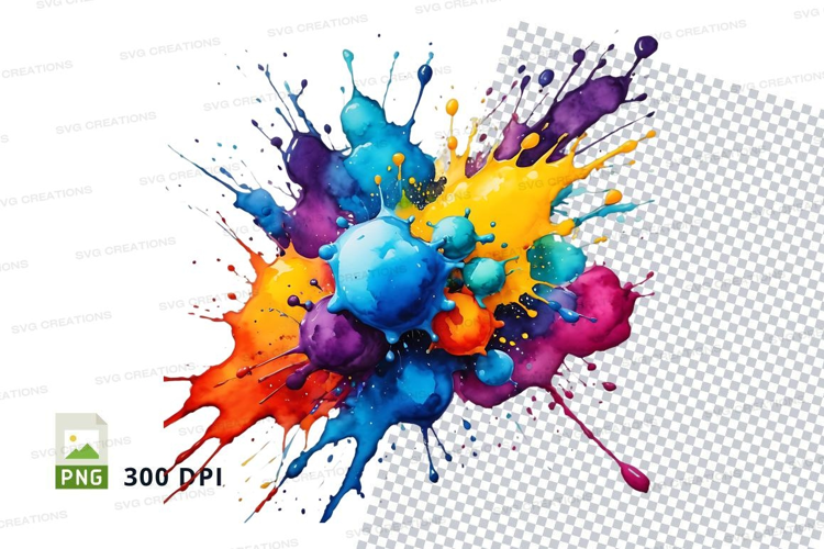Colorful paint splatter