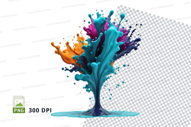 Colorful paint splatter tree