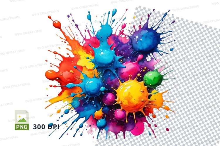 Colorful paint splatter example image 1